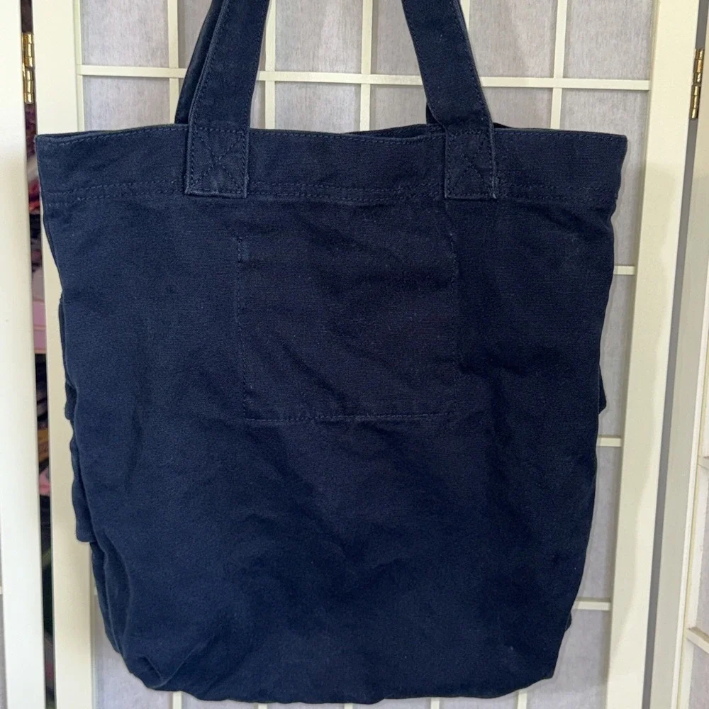 Vintage Y2K Hollister California Navy Blue Skirt Book Canvas Seagull Tote Bag - Picture 10 of 15